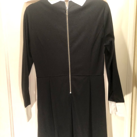 Black and white tuxedo zippered back dress. - Picture 2 of 3